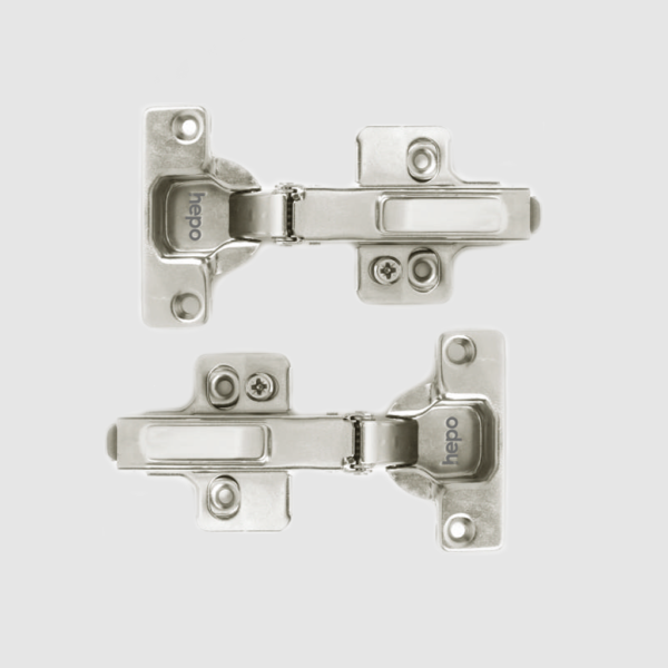 Hepo - Auto Closing Clip-on Soft Close Hinges with Mounting Plate (Eccentric) Pack of 1 (2 Hinges)