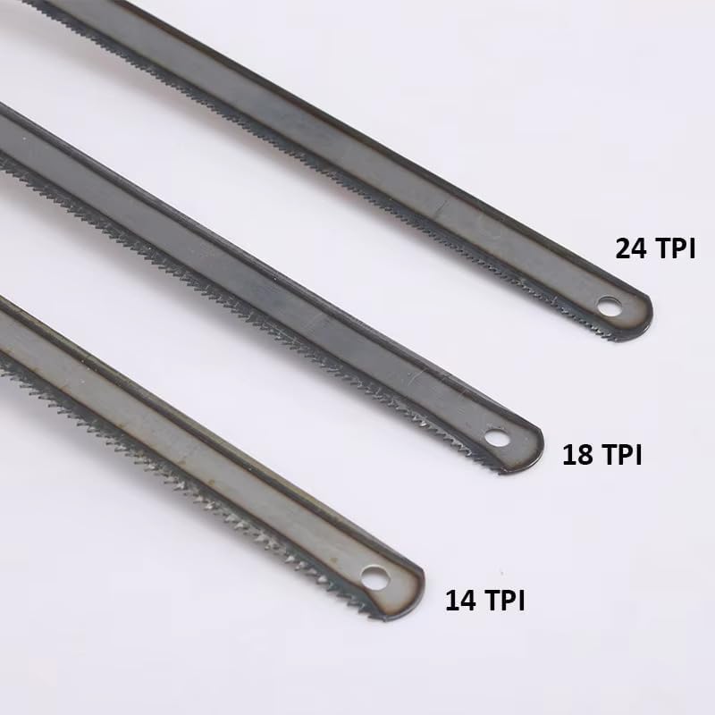 USTAD 300mm Hacksaw Blades for Metal, PVC, Acrylic Cutting, 12" Long 1/2" Wide in size, 24 TPI (Teeth per Inch) Heavy Duty, Flexible Multiple Blades for Zero Tolerance, Precision Cutting Works (10)