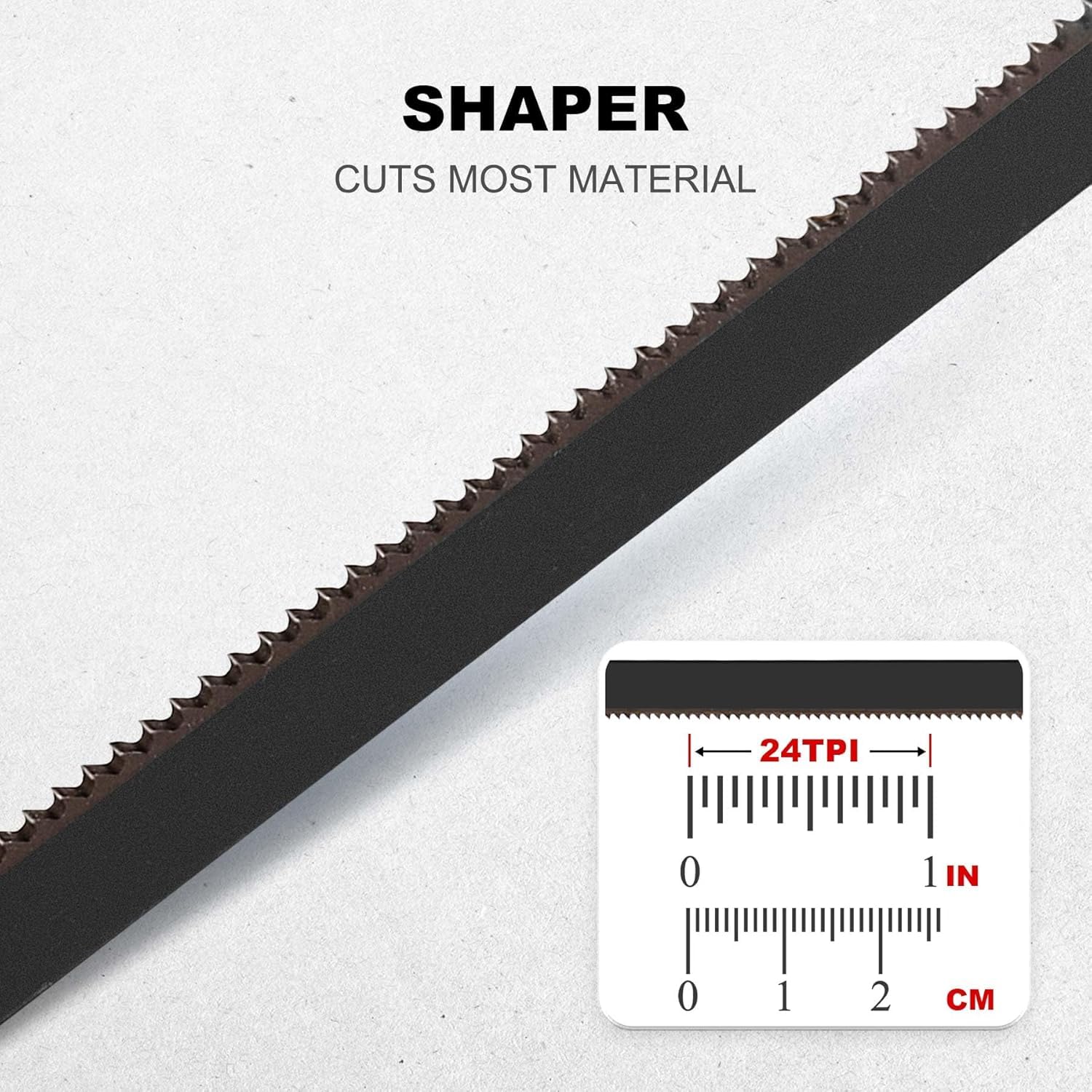 USTAD 300mm Hacksaw Blades for Metal, PVC, Acrylic Cutting, 12" Long 1/2" Wide in size, 24 TPI (Teeth per Inch) Heavy Duty, Flexible Multiple Blades for Zero Tolerance, Precision Cutting Works (10)