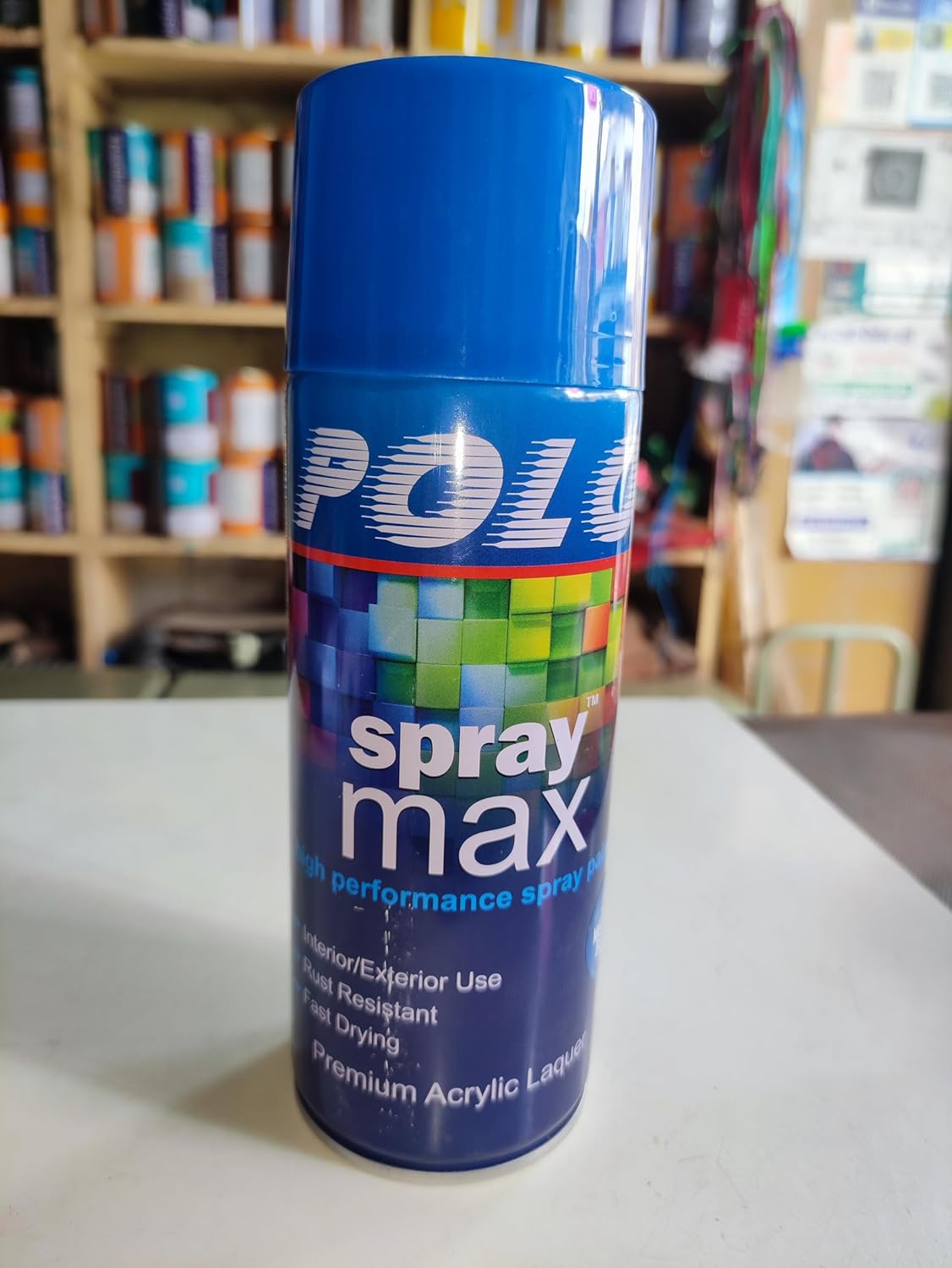 Polo Spray max Paint high performance| DIY, Quick Drying with Gloss finish for Metal, Wood, and Walls - 400ML (Med Blue)