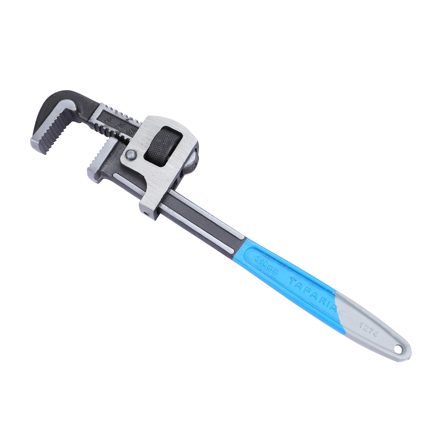 Taparia 1274 Steel (350mm) Stillson Type Pipe Wrench (Blue and Black), Box End