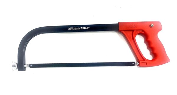 Jon Bhandari Tools 12” Rectangular Hacksaw Frame with Unbreakable Plastic Handle & Mild Steel Blade | Heavy Duty Industrial Metal Cutting Hand Saw for Professional & Workshop Use