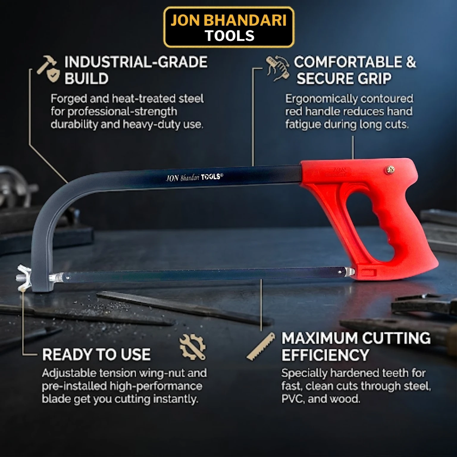 on Bhandari Tools 12 inch (300mm) Hand Saw – Hardened Steel Durable Blade with Ergonomic Handle, Precision Cutting | Fine Tooth Manual Saw for Wood, PVC, Plastic | Professional Carpentry & DIY Use