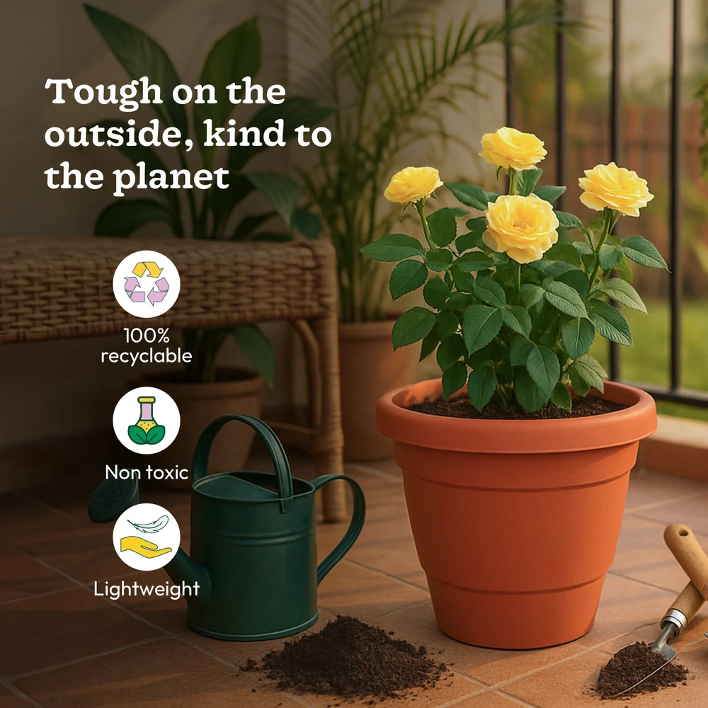 Cosmos Plastic Pot | UV-stable, weatherproof build | Eco-friendly, recyclable plastic.